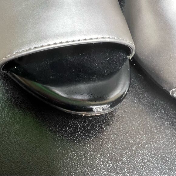 Sam Edelman Circus NORTH 7.5M Black/Silver Leather Peeptoe Bootie Block Heel - Picture 3 of 10